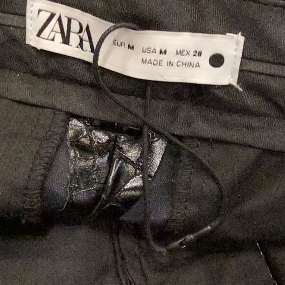 Zara Faux Leather Vegan Croc Leather Pants Size Medium - Picture 10 of 16